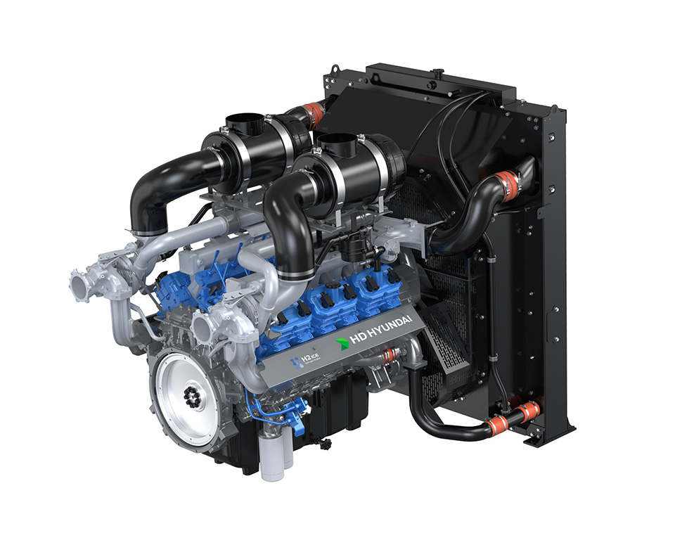 HD Construction Equipment will participate in Korea's largest hydrogen industry event held at KINTEX from the 4th to the 7th, unveiling the world's first 22-liter-class hydrogen engine.